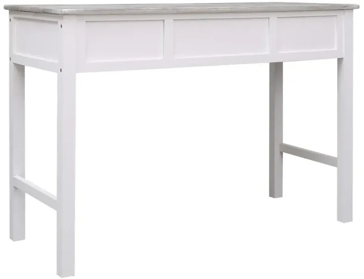 vidaXL Writing Desk Gray 43.3"x17.7"x29.9" Wood