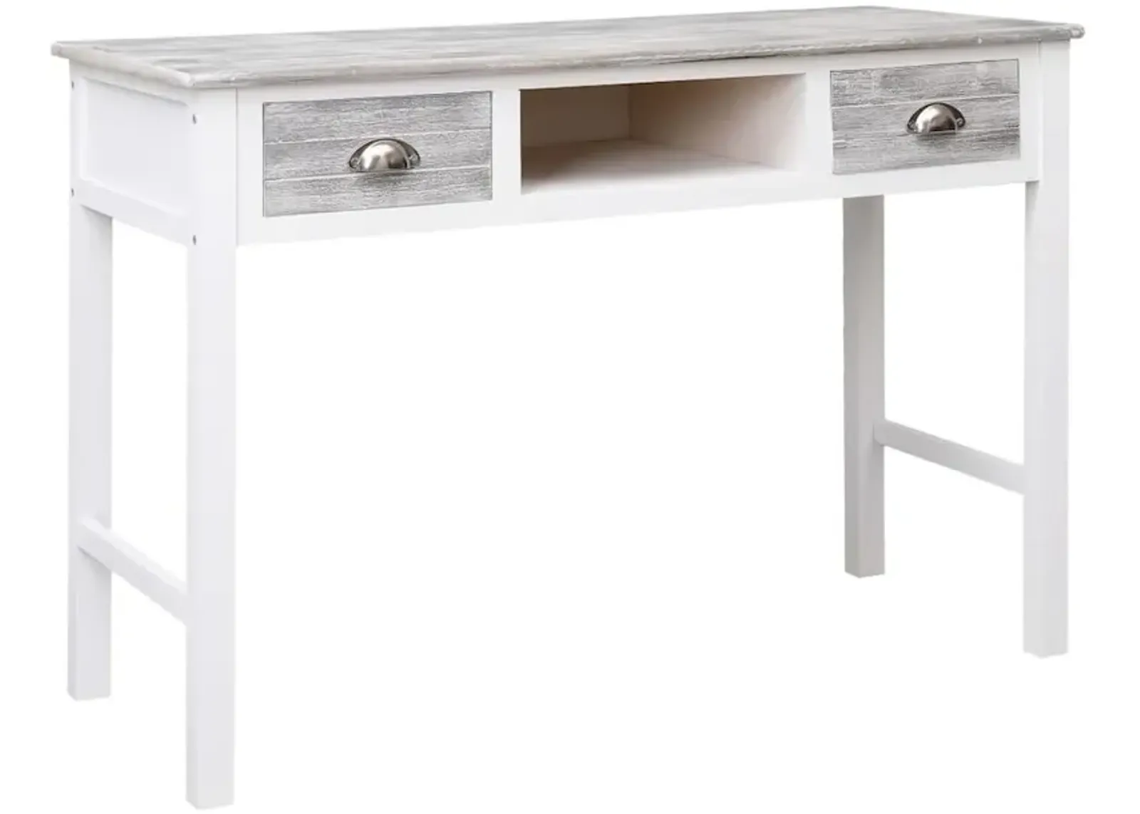 vidaXL Writing Desk Gray 43.3"x17.7"x29.9" Wood, 284153