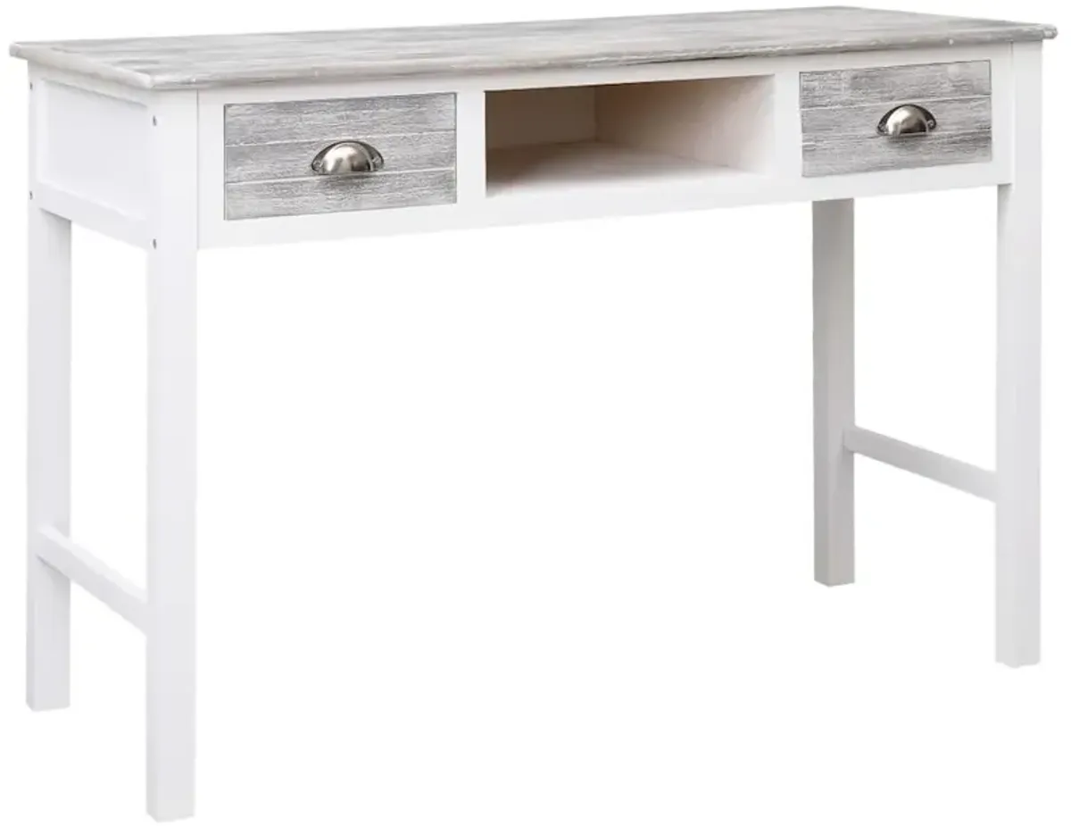 vidaXL Writing Desk Gray 43.3"x17.7"x29.9" Wood