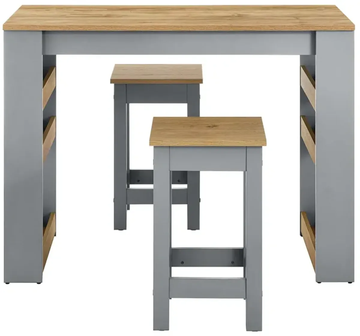 Galley 3-Piece Kitchen Island and Stool Set