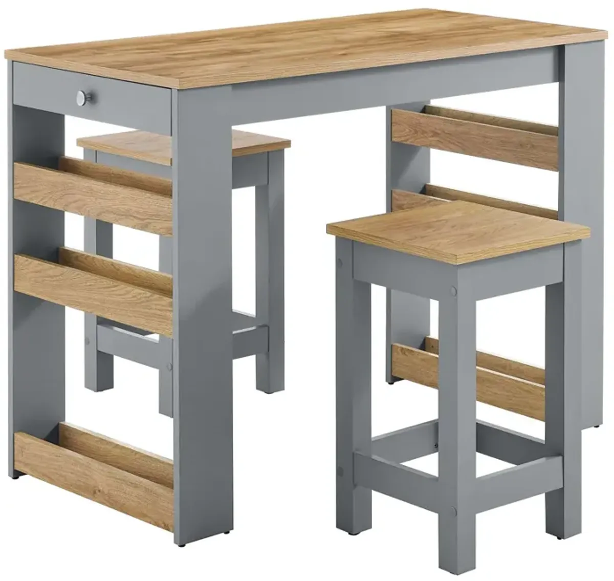 Galley 3-Piece Kitchen Island and Stool Set