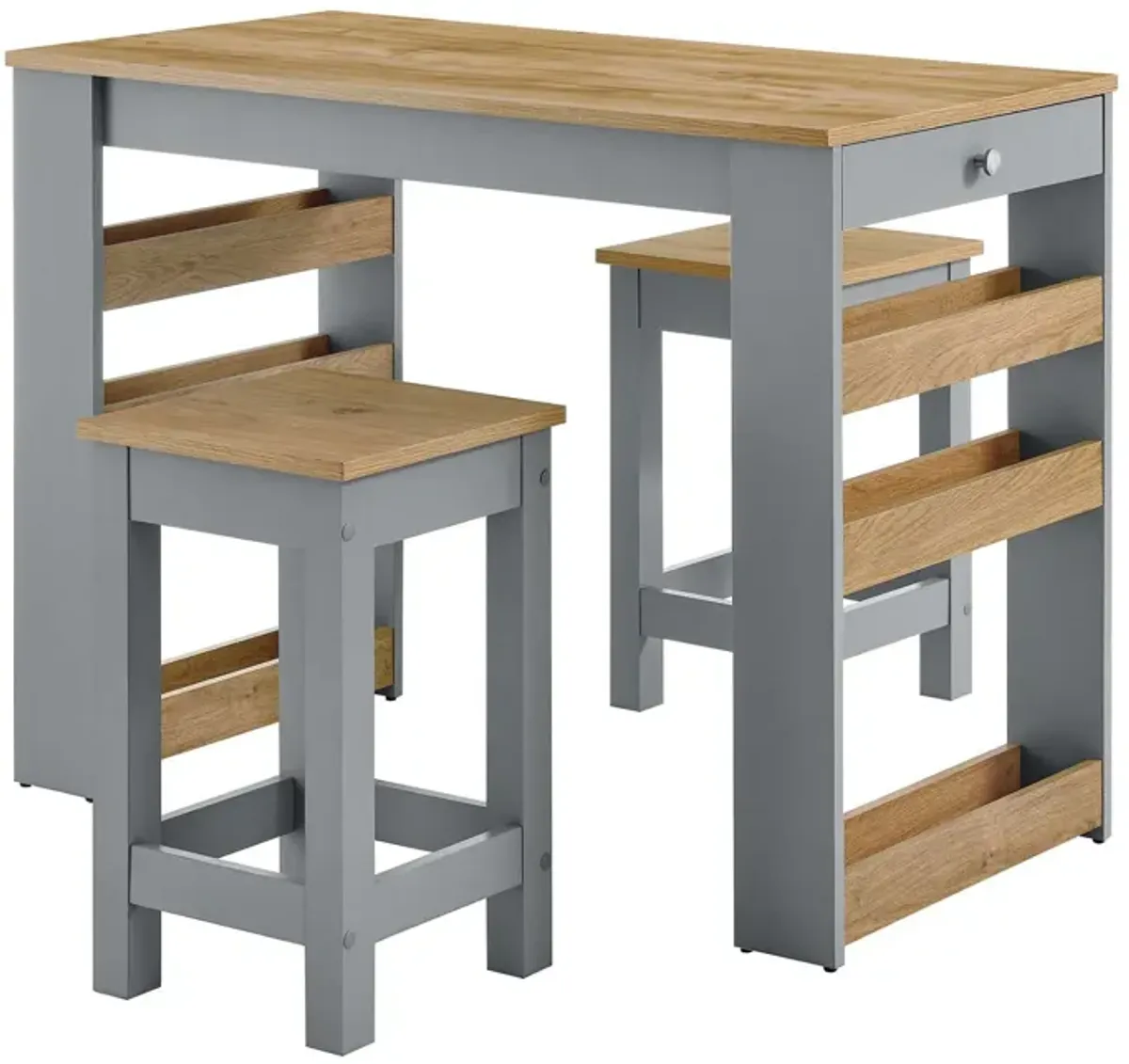 Galley 3-Piece Kitchen Island and Stool Set