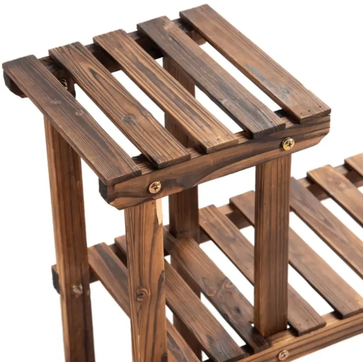 Hivvago 6 Tier Wooden Shelf Storage Plant Rack Stand