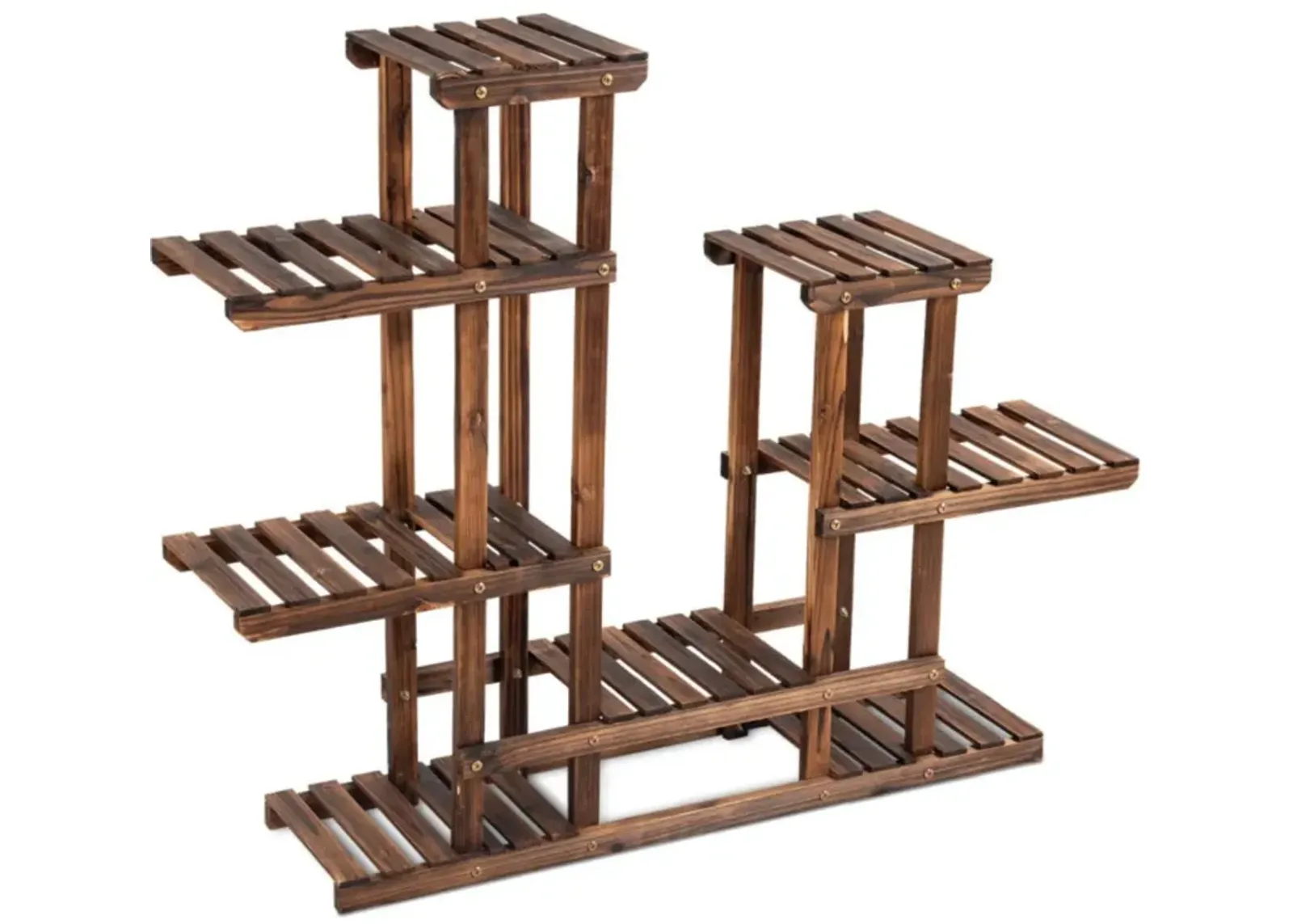 Hivvago 6 Tier Wooden Shelf Storage Plant Rack Stand