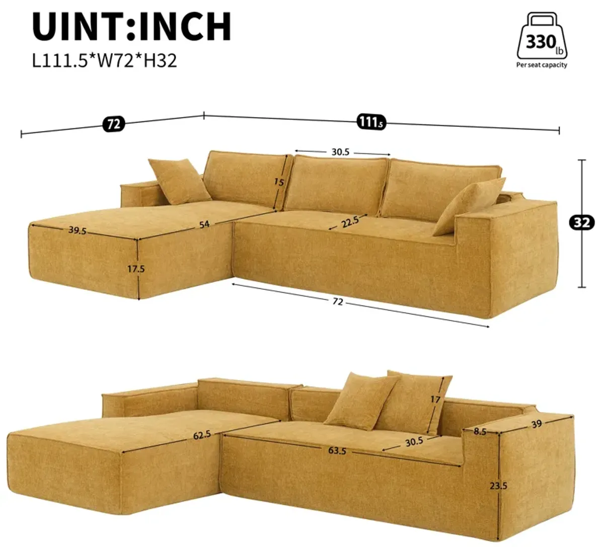 Minimalist Style Modular Sectional Sofa