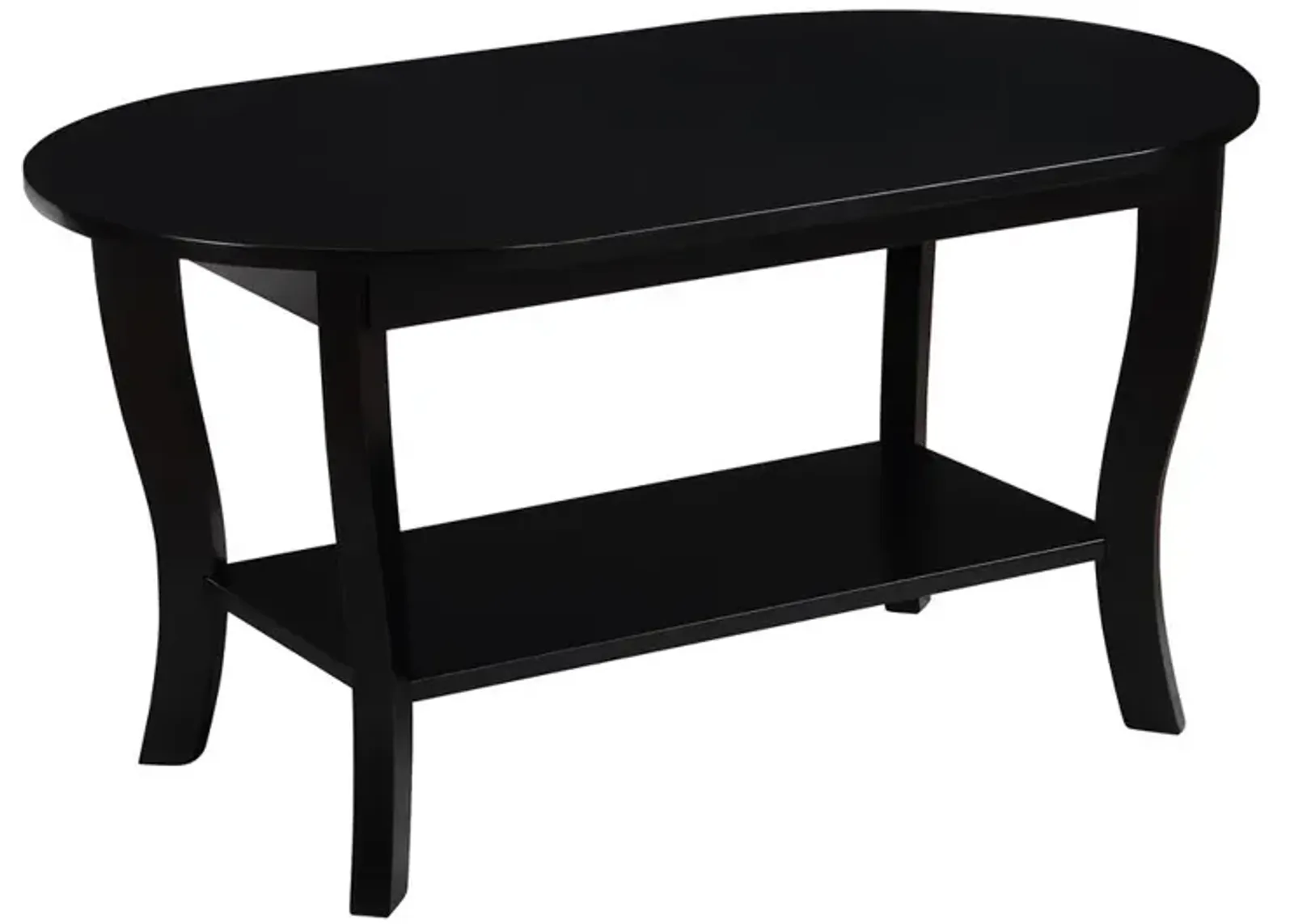 Convenience Concepts American Heritage Oval Coffee Table with Shelf