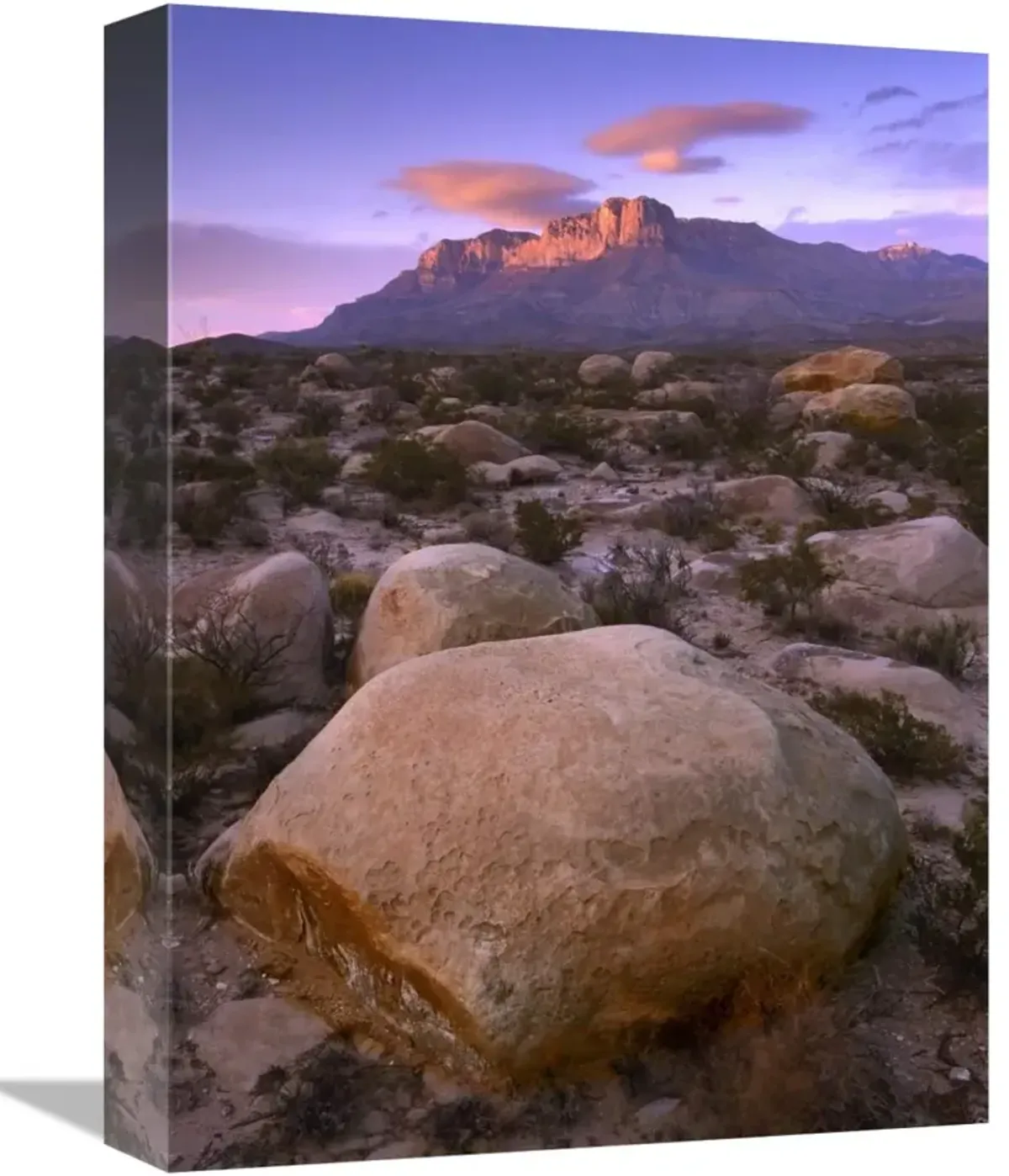 Boulder field and El Capitan, Guadalupe Mountains National Park, Texas-Canvas Art-12x16