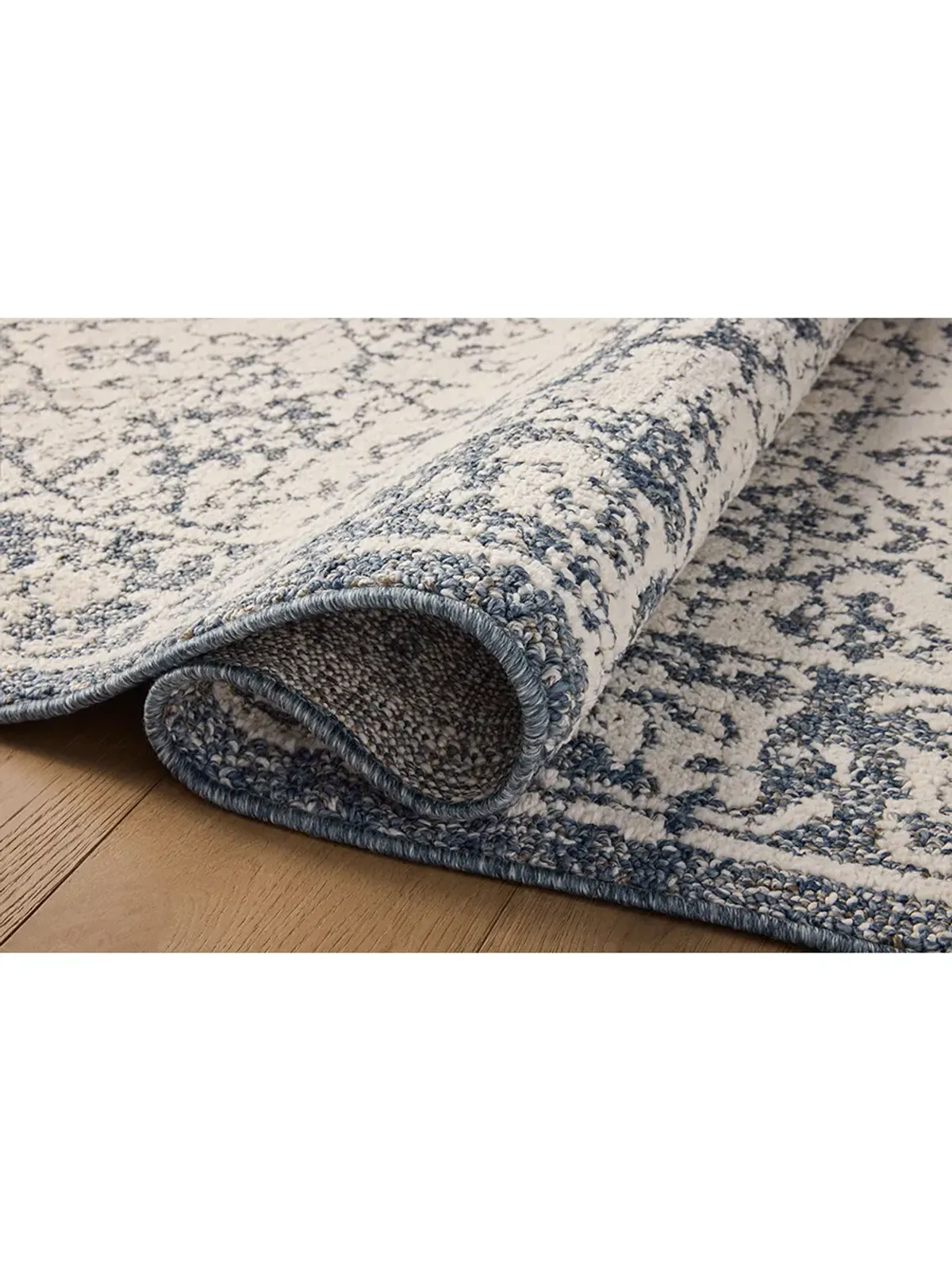 Gigi Ivory/Blue 2'7" x 10'0" Runner Rug by Magnolia Home by Joanna Gaines x Loloi