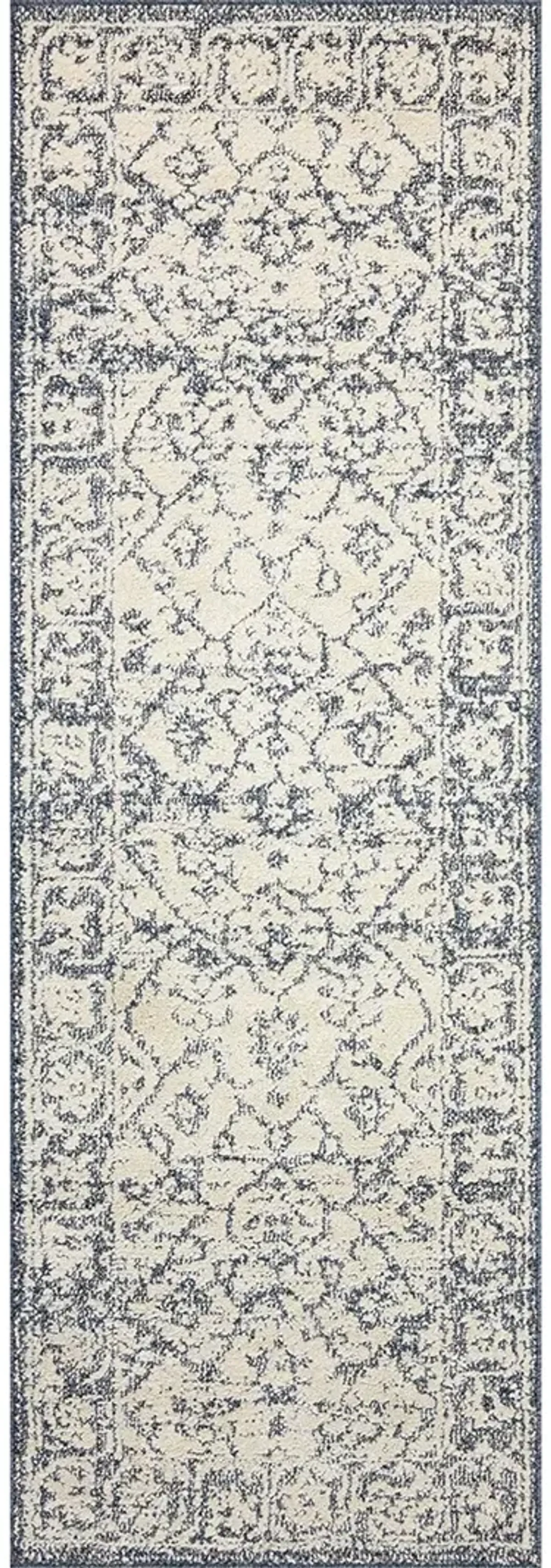 Gigi Ivory/Blue 2'7" x 10'0" Runner Rug by Magnolia Home by Joanna Gaines x Loloi