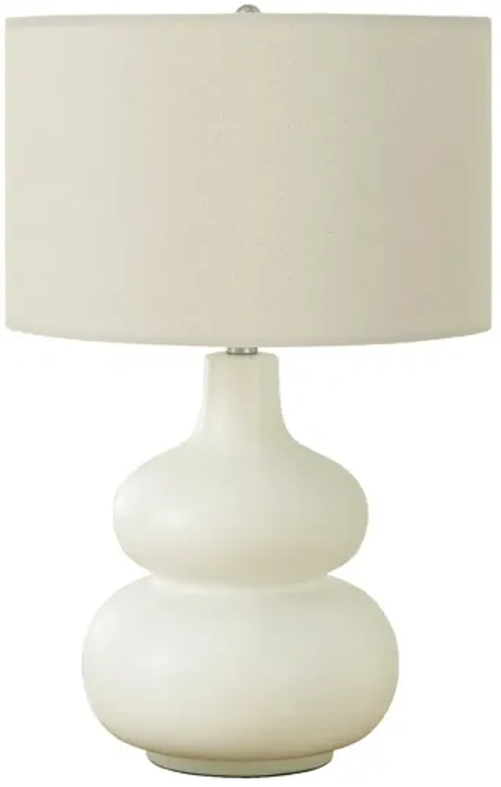 Monarch Specialties I 9608 - Lighting, 25"H, Table Lamp, Ivory / Cream Shade, Cream Ceramic, Contemporary