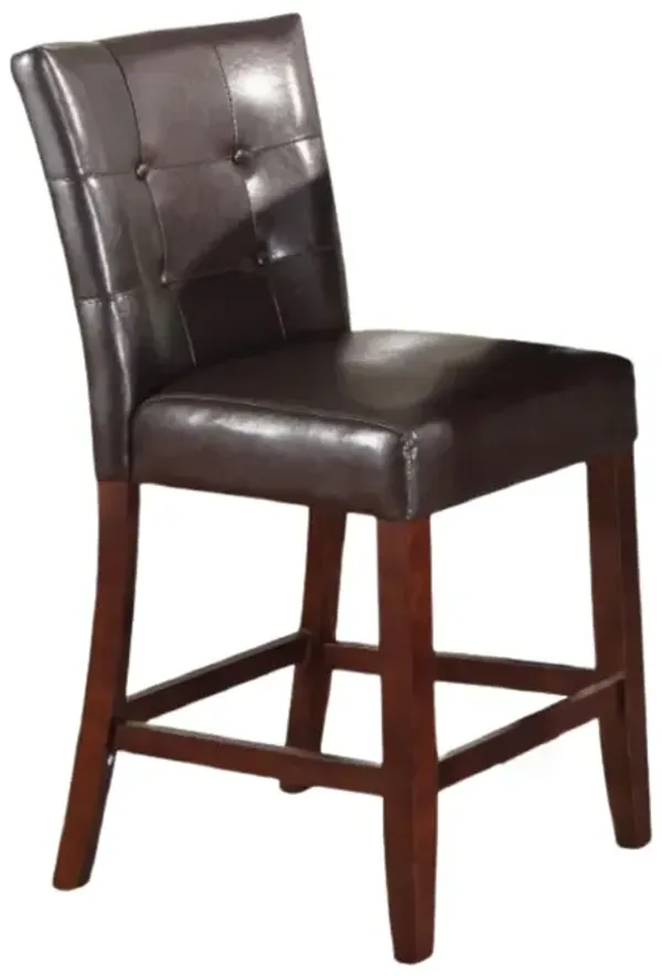 Solid Wood Counter Height Bar Chairs with Footrest, Sturdy Seating for Kitchen Island - Set Of 2