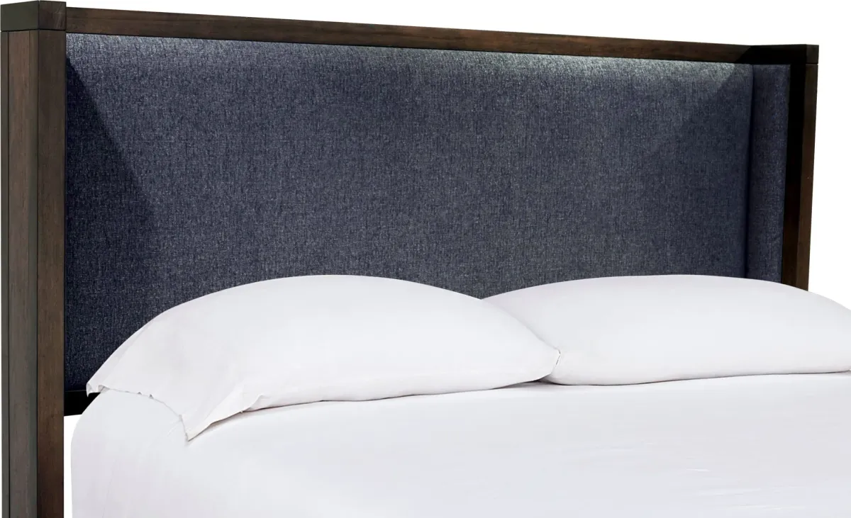 Boracay King-size Upholstered Wingback Storage Bed in Wild Oats Brown