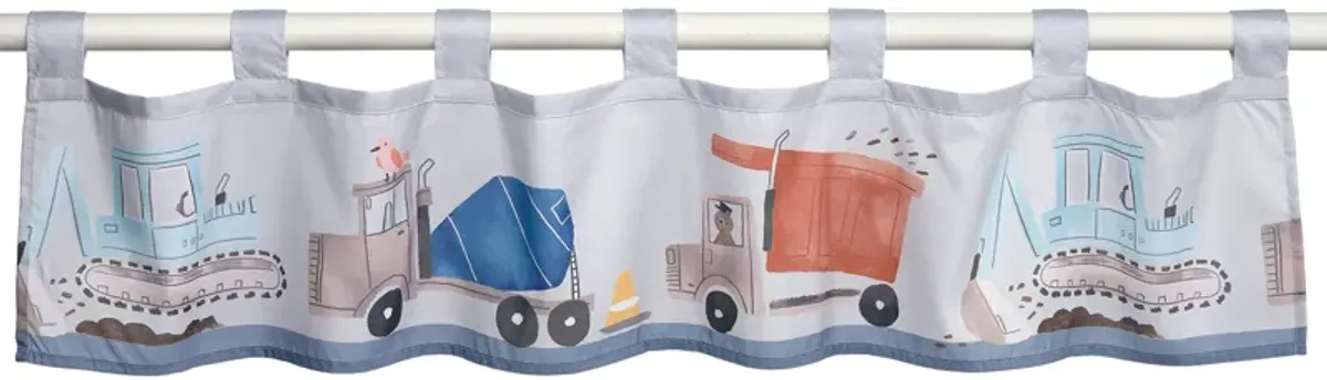 Bedtime Originals Construction Zone Gray Trucks Window Valance