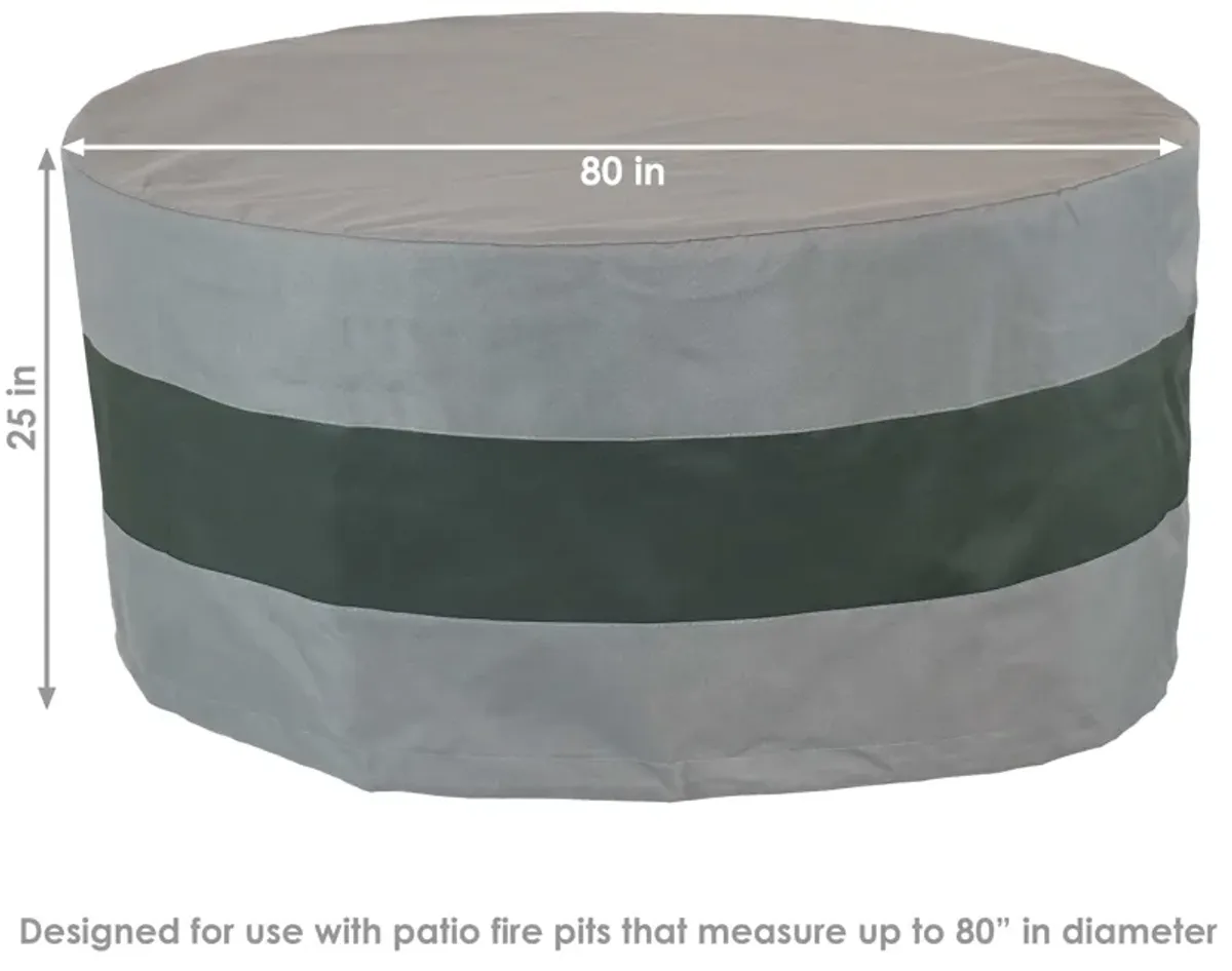 Sunnydaze 80 in 2-Tone Polyester Round Outdoor Fire Pit Cover - Gray/Green