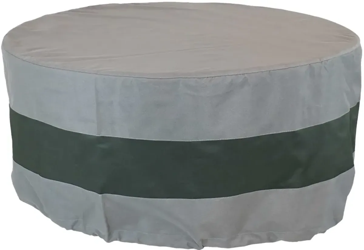 Sunnydaze 80 in 2-Tone Polyester Round Outdoor Fire Pit Cover - Gray/Green