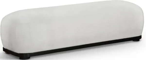 Meridian Furniture Calum Cream Chenille Fabric Bench