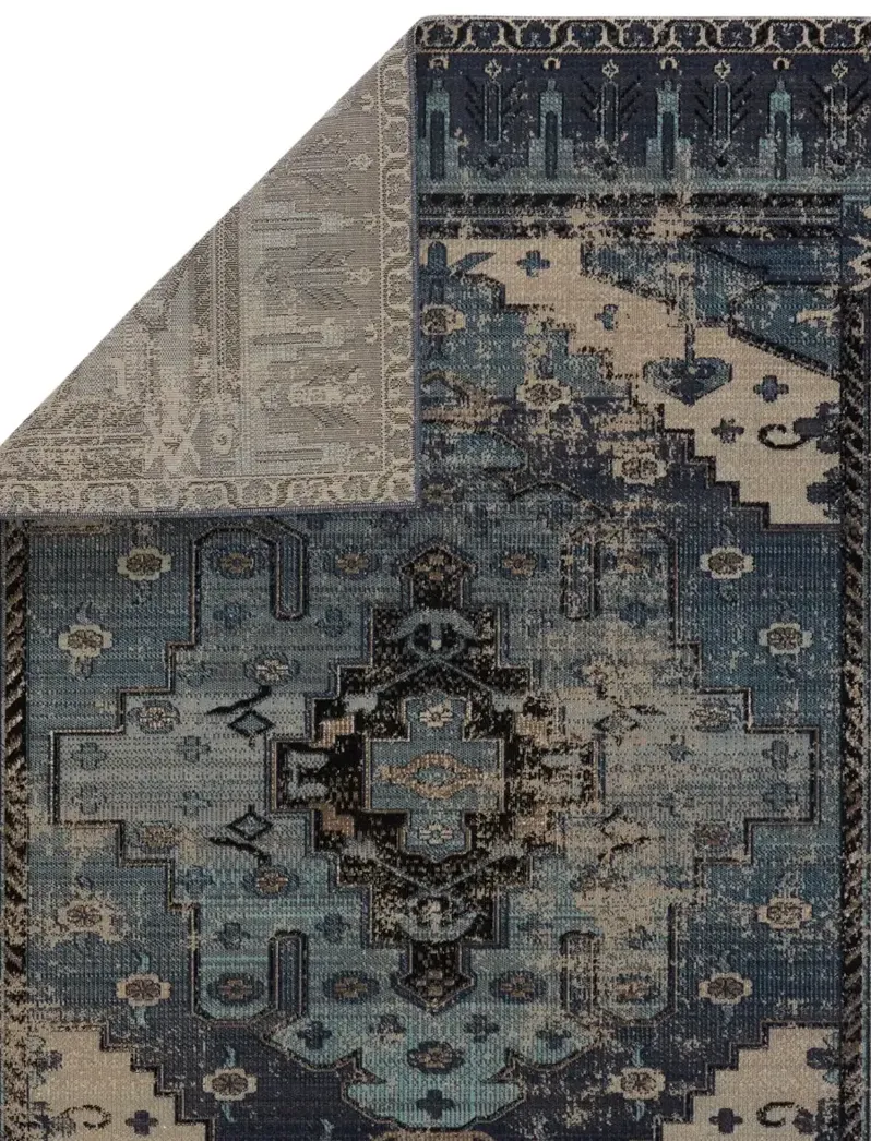 Polaris Cicero Blue 2'8" x 10' Runner Rug