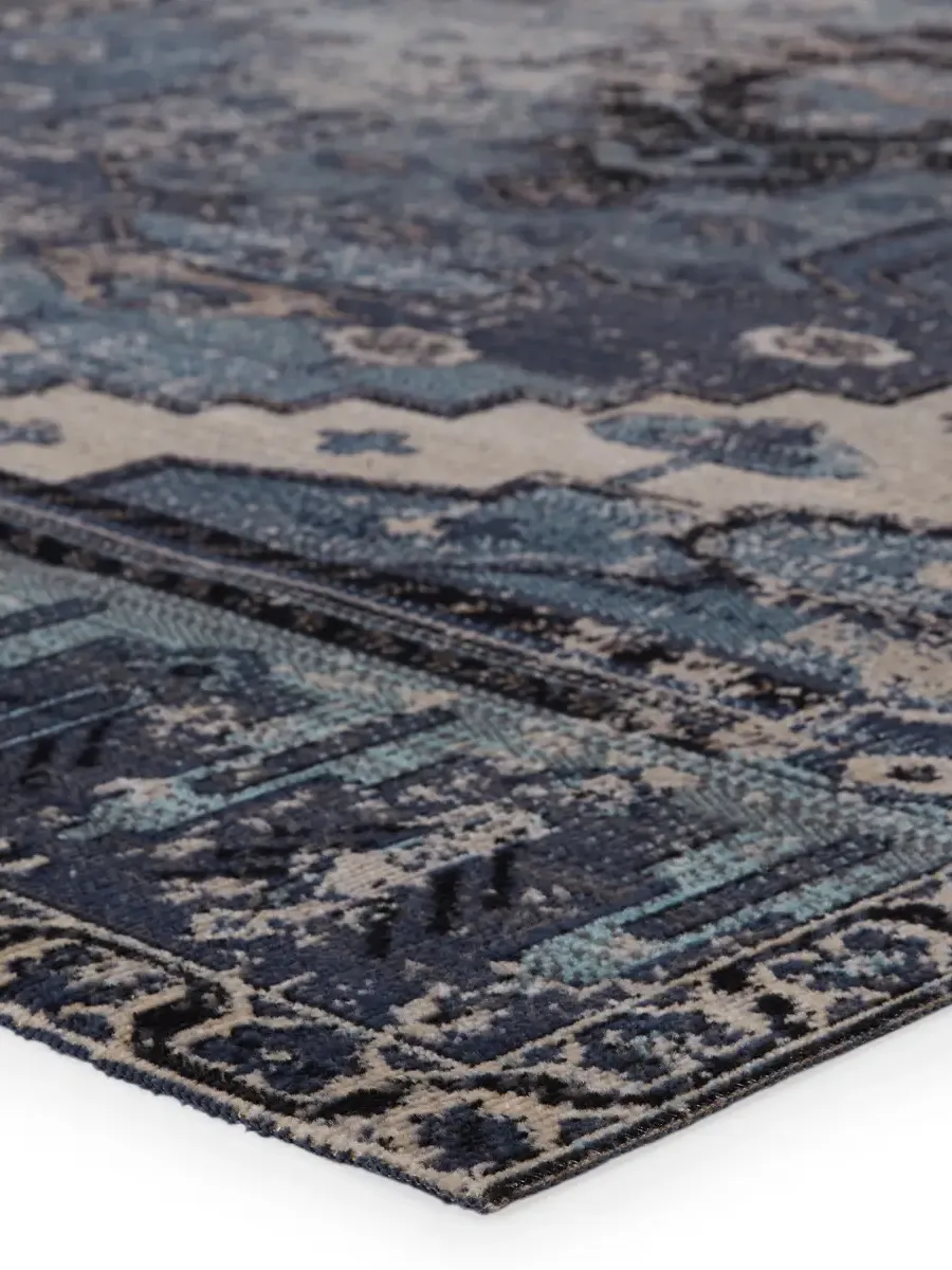 Polaris Cicero Blue 2'8" x 10' Runner Rug