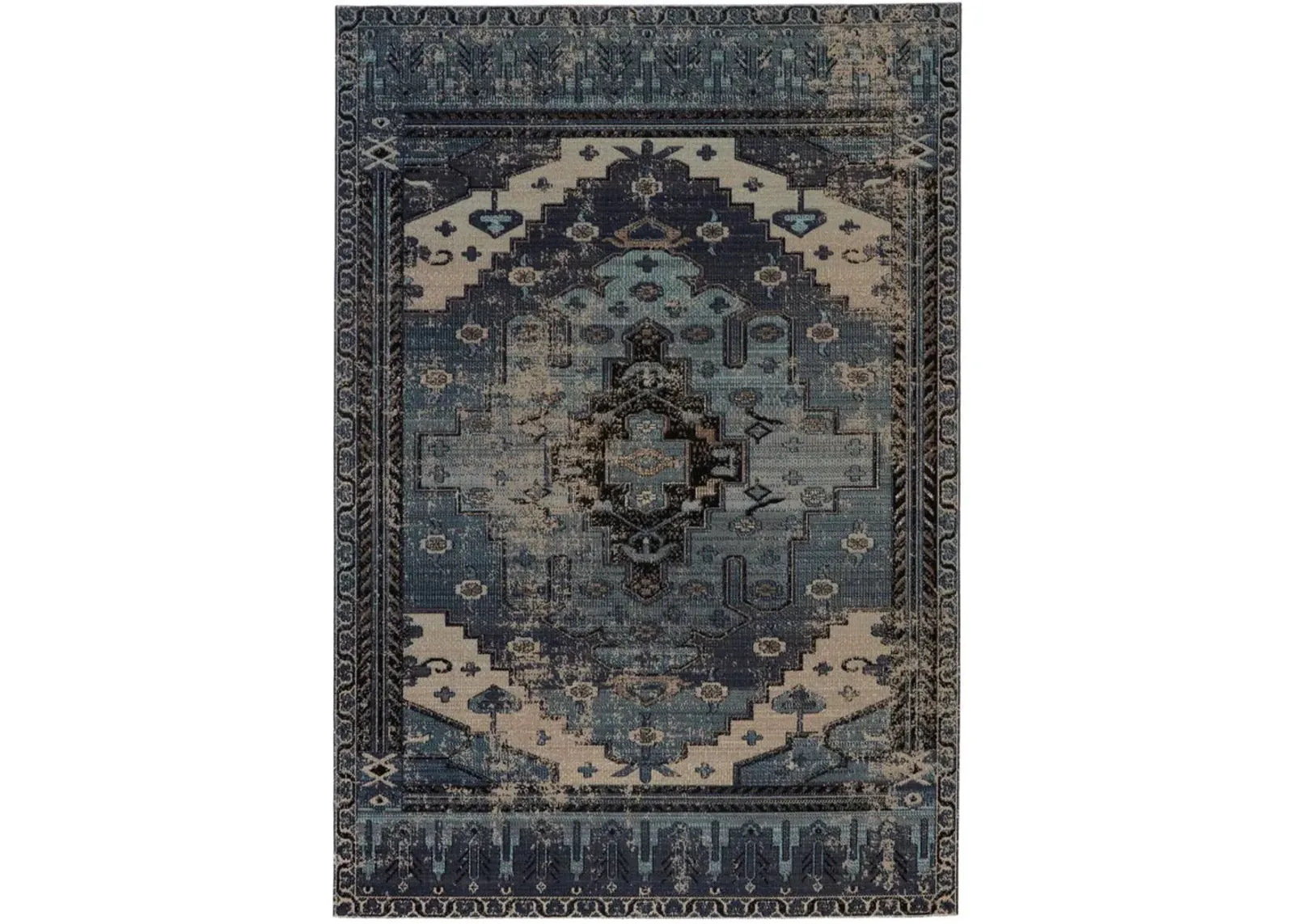 Polaris Cicero Blue 2'8" x 10' Runner Rug