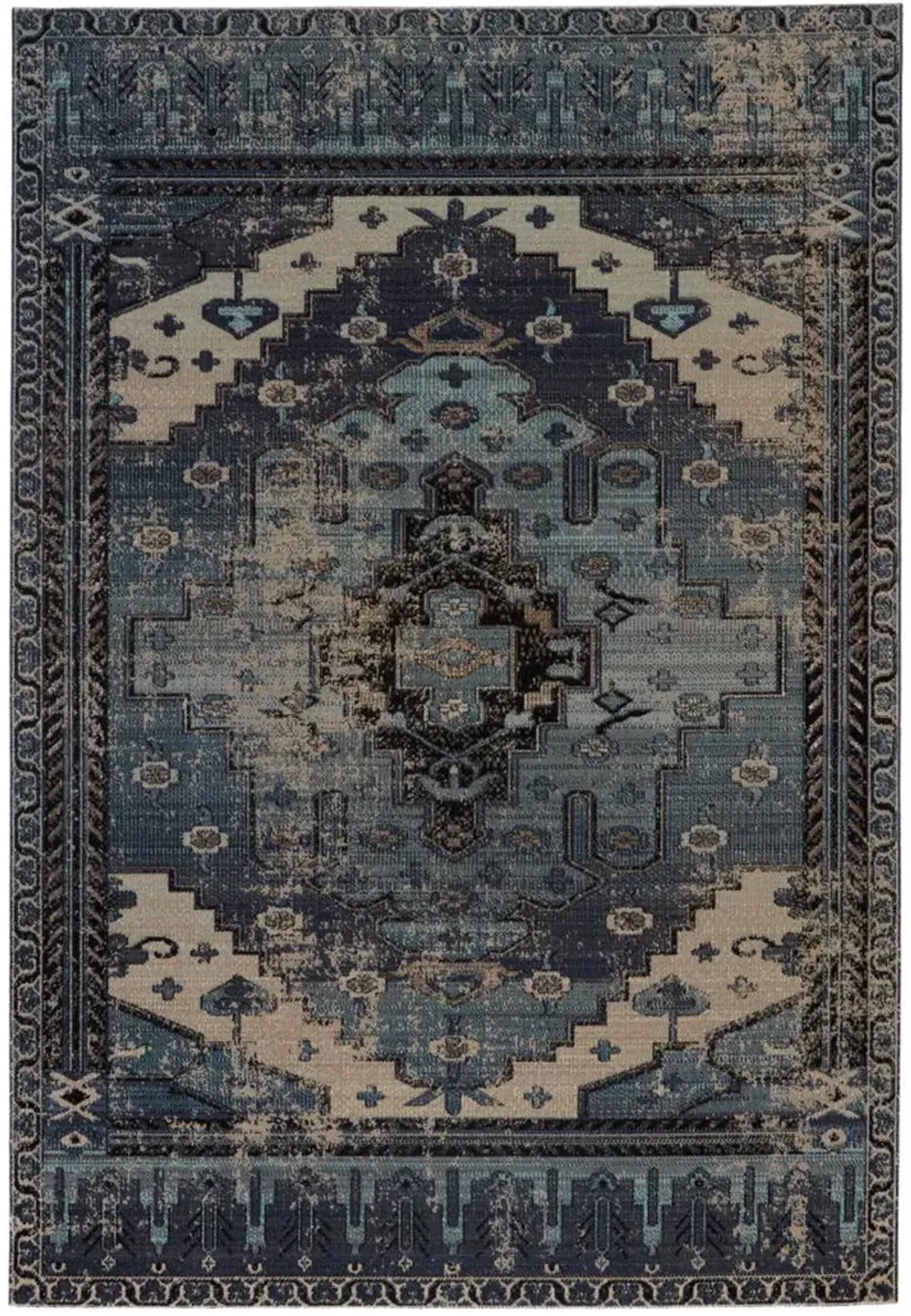 Polaris Cicero Blue 2'8" x 10' Runner Rug