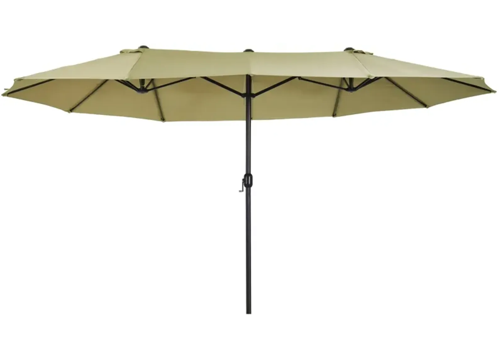 Tan Expansive Coverage: 15ft Double-Sided Patio Umbrella with Crank