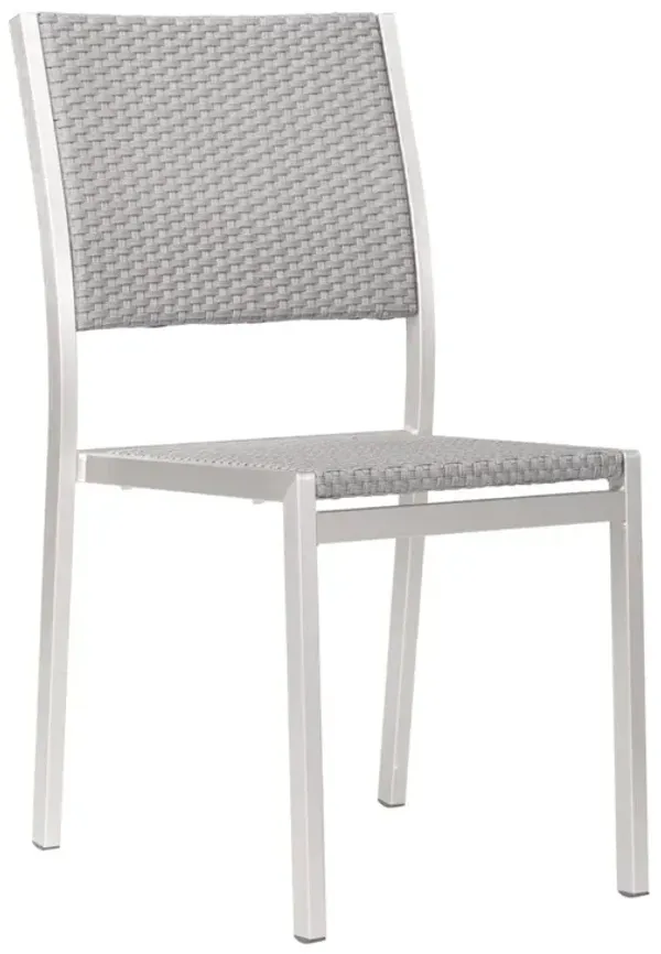 Belen Kox Dining Armless Chair, Brushed Aluminum