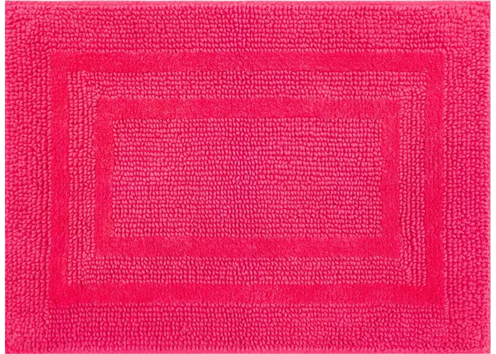 Cotton Reversible Fiesta Pink 1' 9" x 2' 10" Bath Mat