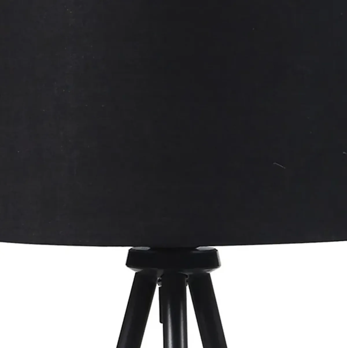 Table Lamp with Tripod Metal Base, Black and Gold-Benzara