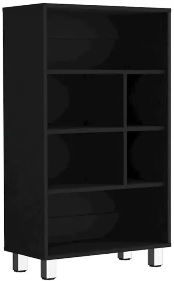 Akiak Bookcase, 6 shelves, 4 legs, Black