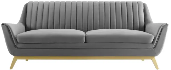 Winsome Channel Tufted Performance Velvet Sofa Gray EEI-4407-GRY