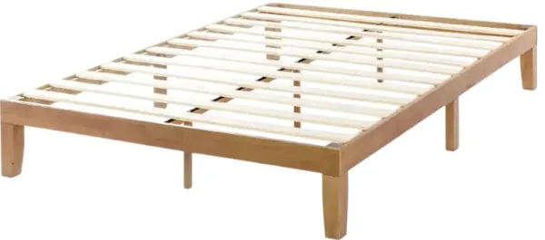 Solid Wood Platform Bed Frame in Wooden Finish for Bedroom Decor
