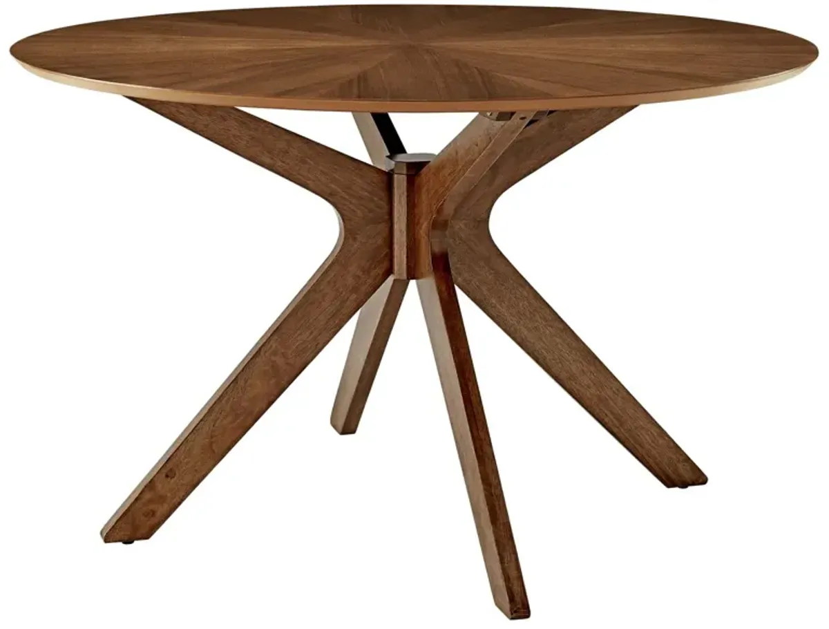 Modway - Crossroads 47" Round Wood Dining Table Walnut