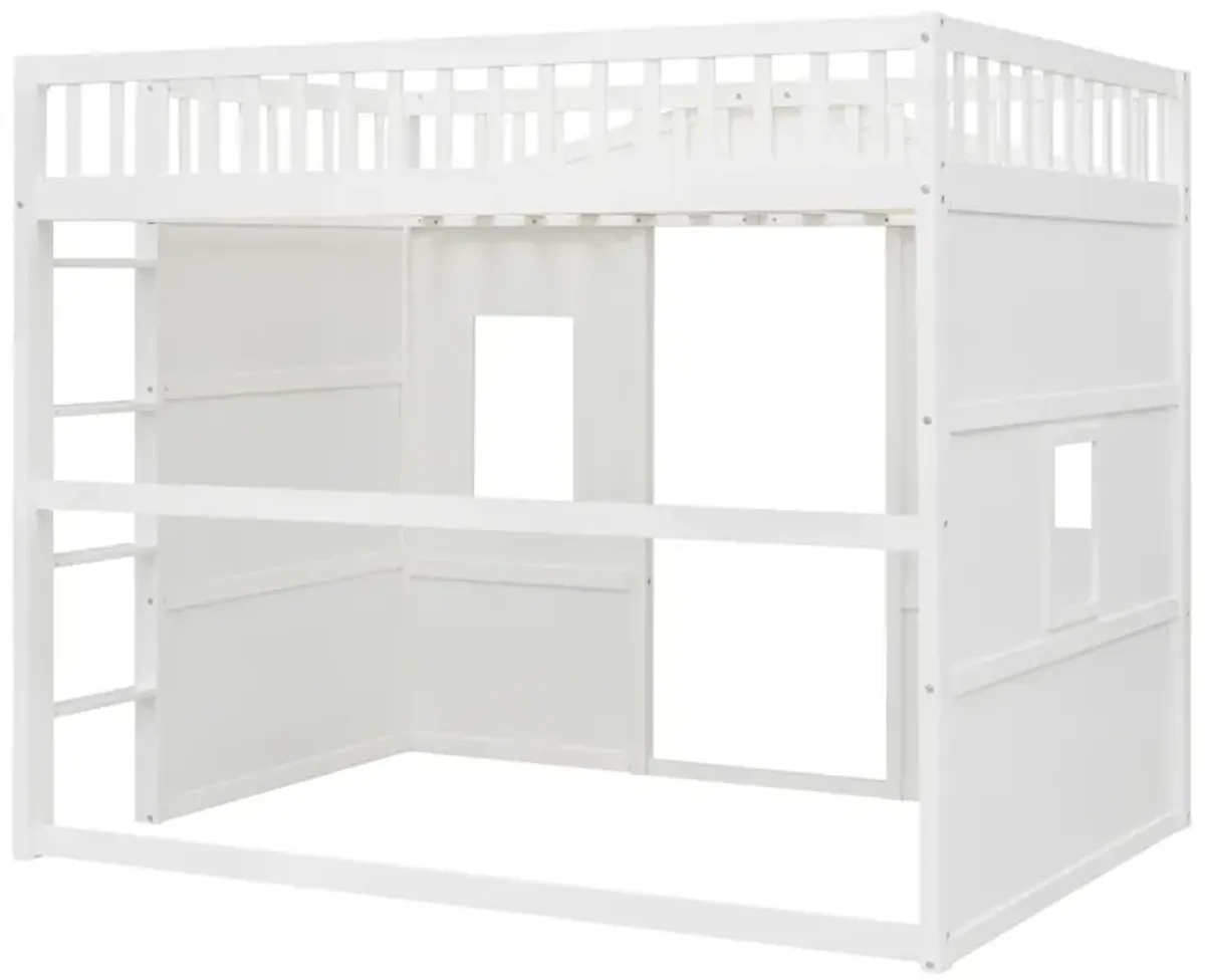 Full Size House Loft Bed With Ladder