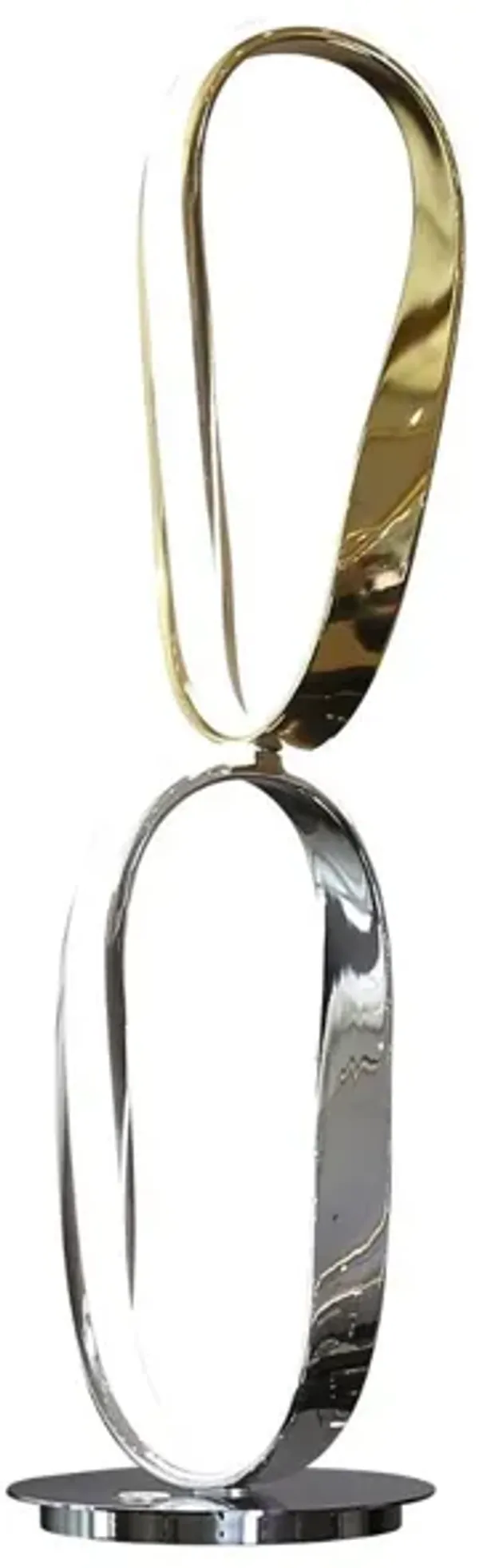 Prague Table Lamp Chrome and Gold Metal Dimmable Integrated LED