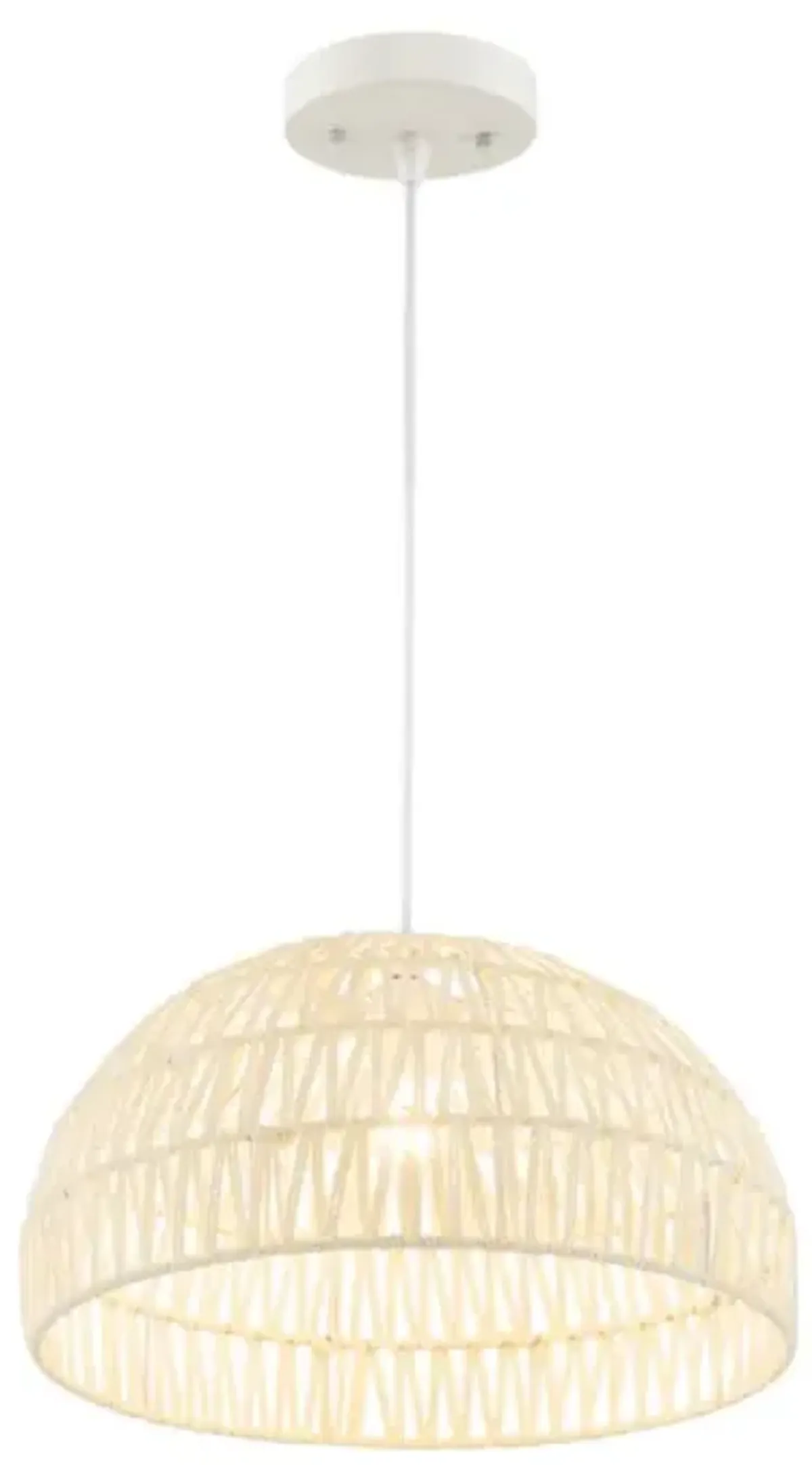 Hivvago Farmhouse Rattan Pendant Lights with Adjustable Hanging Rope-Beige