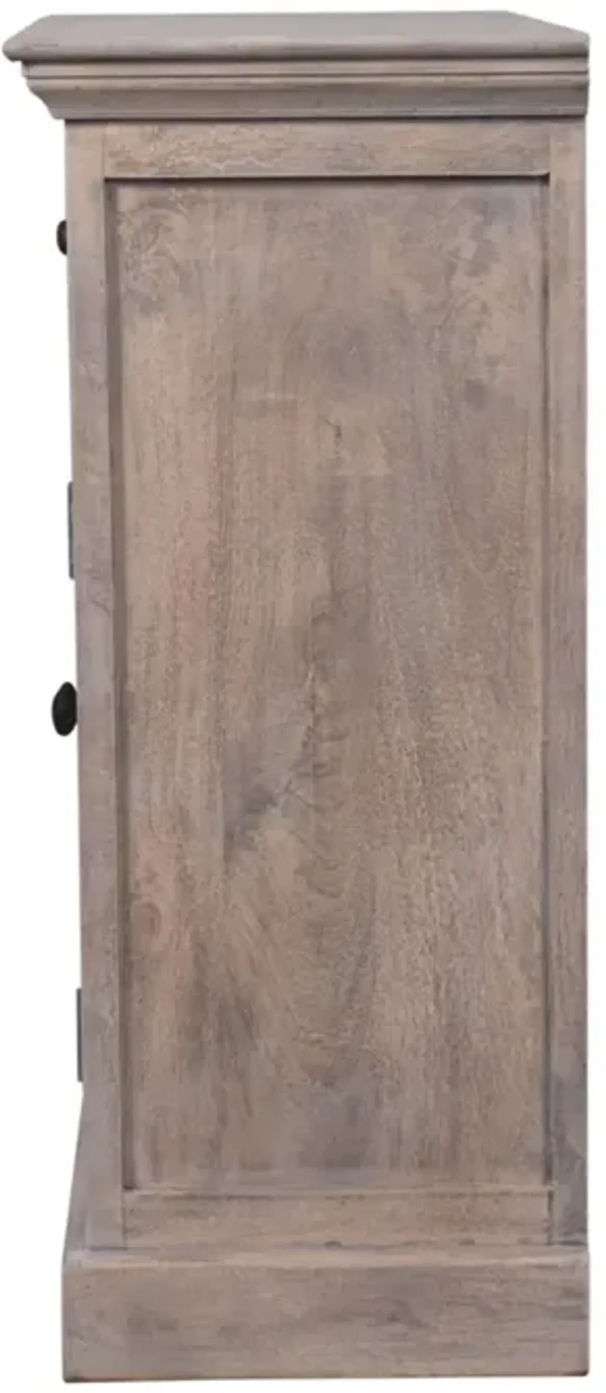 Stone Finish  Solid Wood Cabinet with Glazed Doors