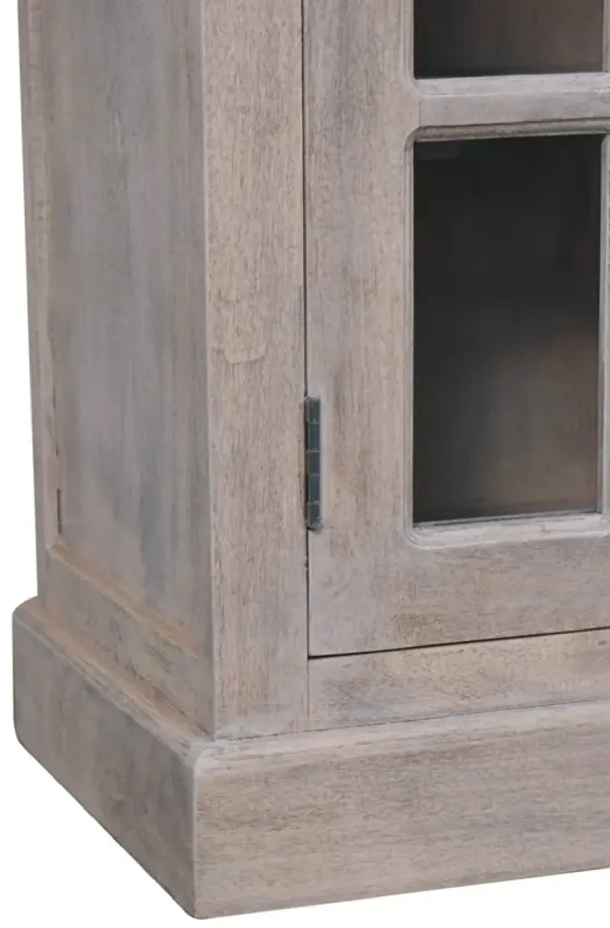 Stone Finish  Solid Wood Cabinet with Glazed Doors