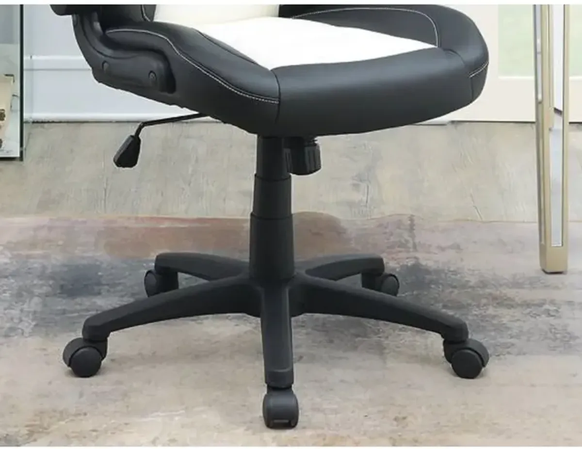 Office Chair Upholstered 1 Piece Comfort Chair Relax Gaming Office Chair Work Black And White Color