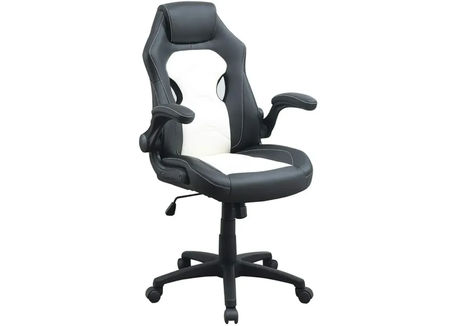 Office Chair Upholstered 1 Piece Comfort Chair Relax Gaming Office Chair Work Black And White Color