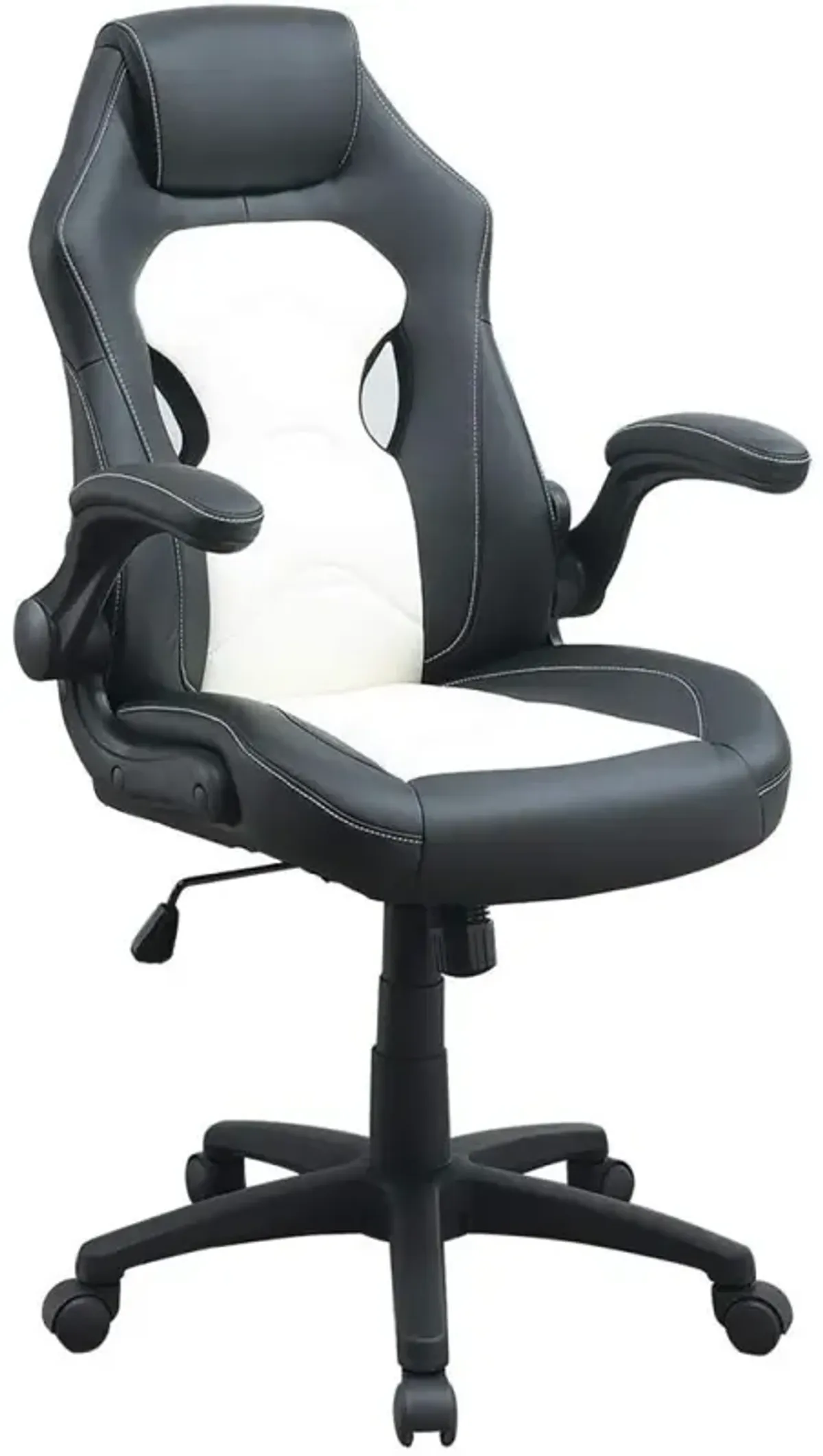 Office Chair Upholstered 1 Piece Comfort Chair Relax Gaming Office Chair Work Black And White Color