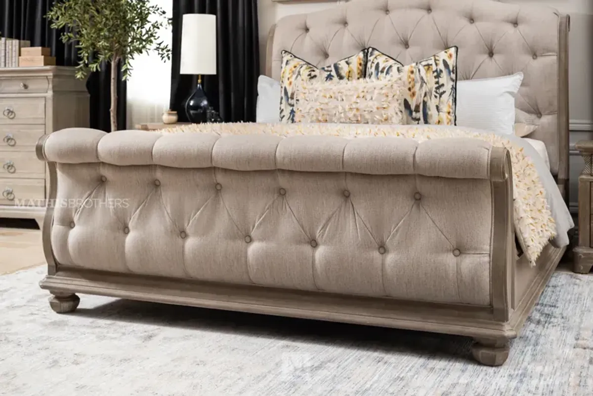 Summer Creek Shoals Upholstered Tufted Sleigh Queen Bed