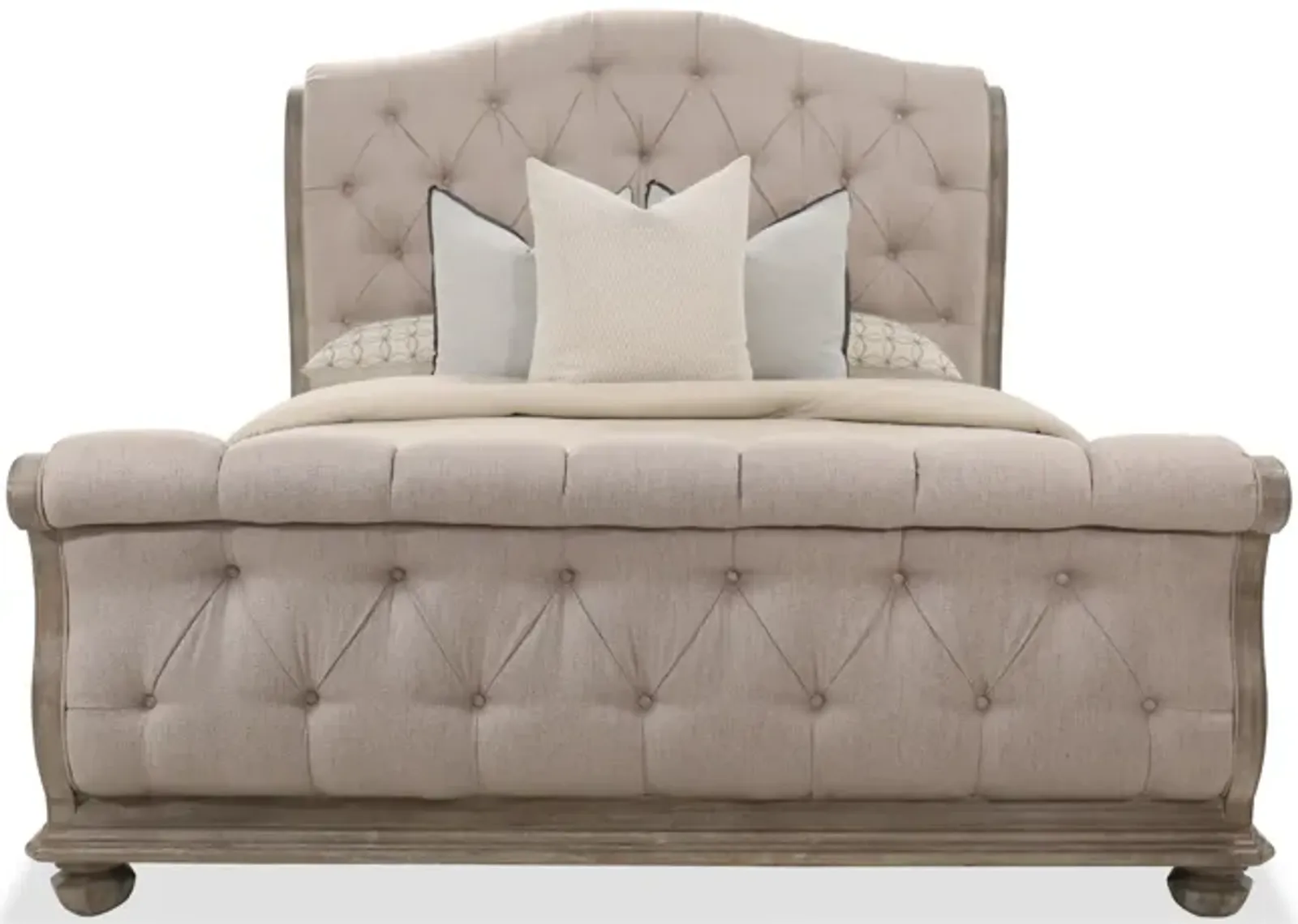 Summer Creek Shoals Upholstered Tufted Sleigh Queen Bed