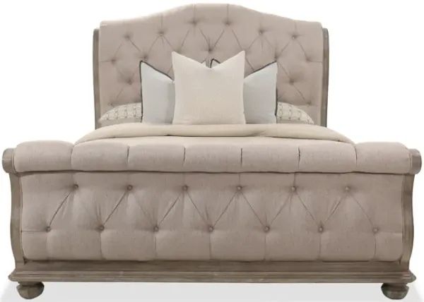 Summer Creek Shoals Upholstered Tufted Sleigh Queen Bed