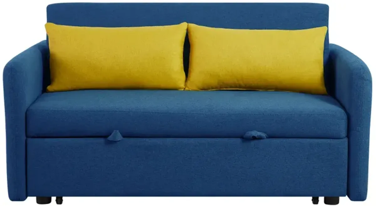 Twins Sofa Bed Blue Fabric