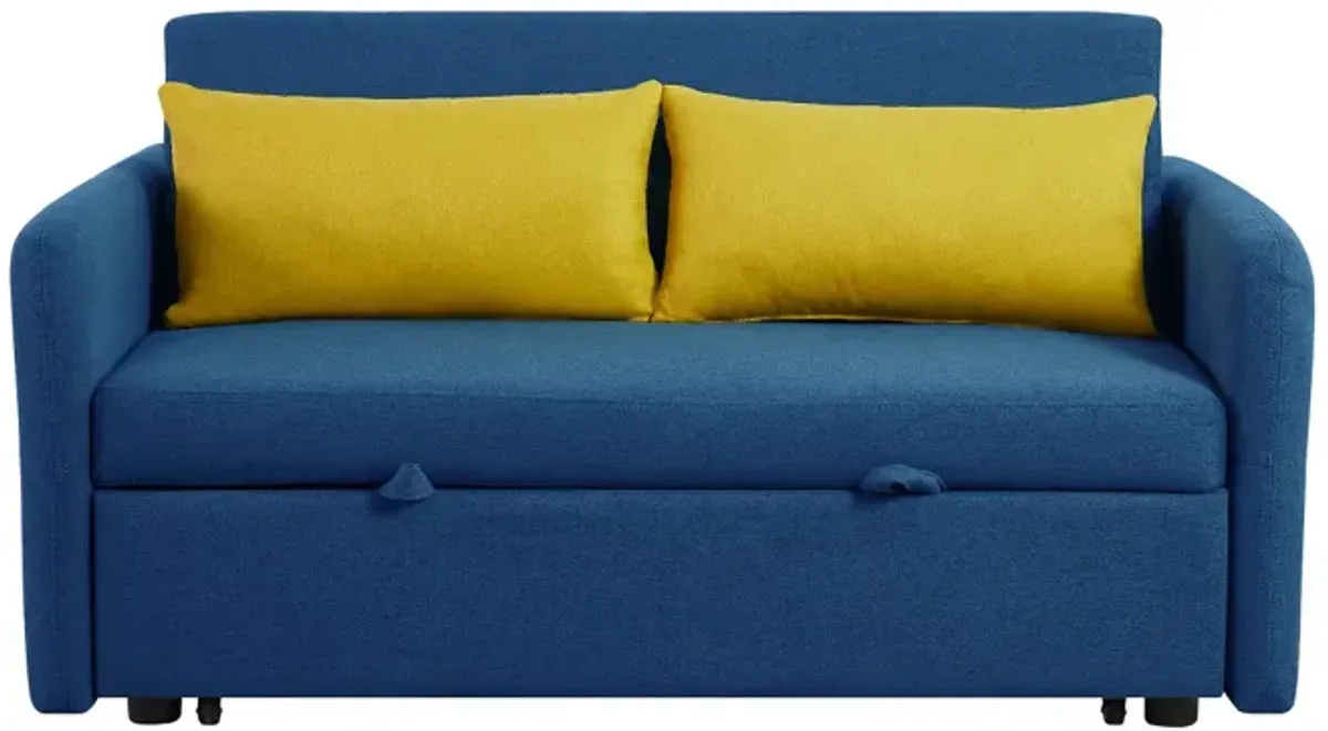 Twins Sofa Bed Blue Fabric