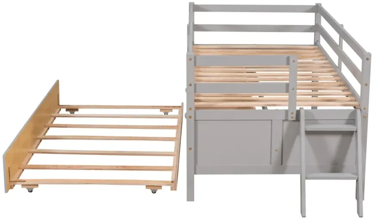 Merax Low Loft Bed with Full Safety Fence