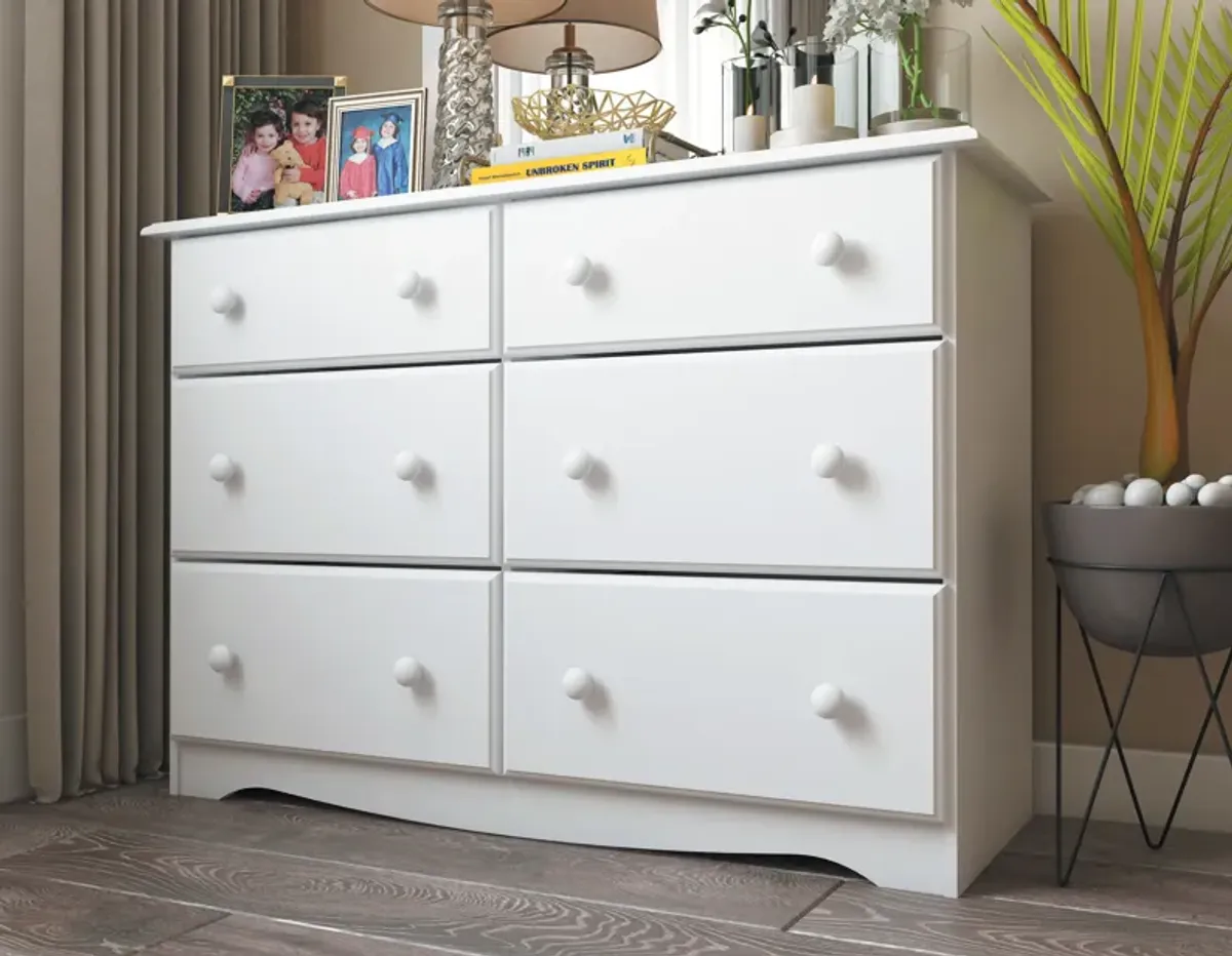 100% Solid Wood 6-Drawer Double Dresser