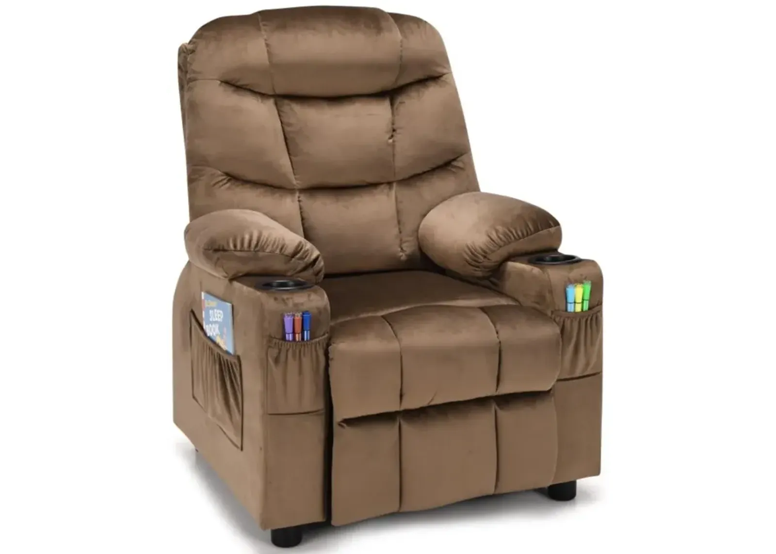 Hivvago Kids Recliner Chair with Cup Holder and Footrest for Children