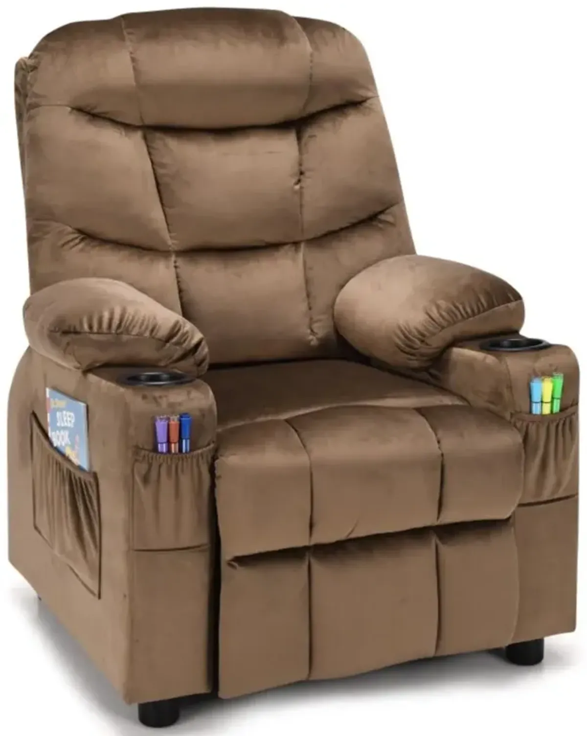 Hivvago Kids Recliner Chair with Cup Holder and Footrest for Children