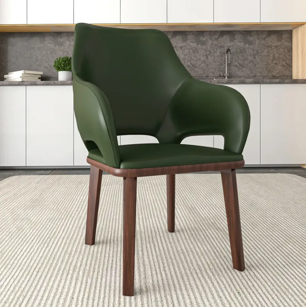 LeisureMod Vivara Collection Modern Dining Chair Set of 2